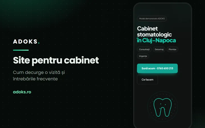 The medical practice website template, shown on a phone