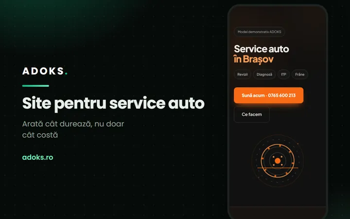 The car repair website template, shown on a phone